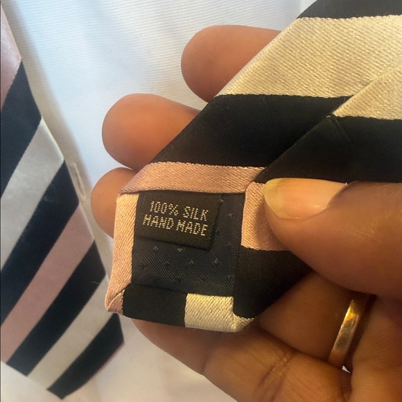 Striped Men's Tie in Black and Gray - Picture 3 of 4